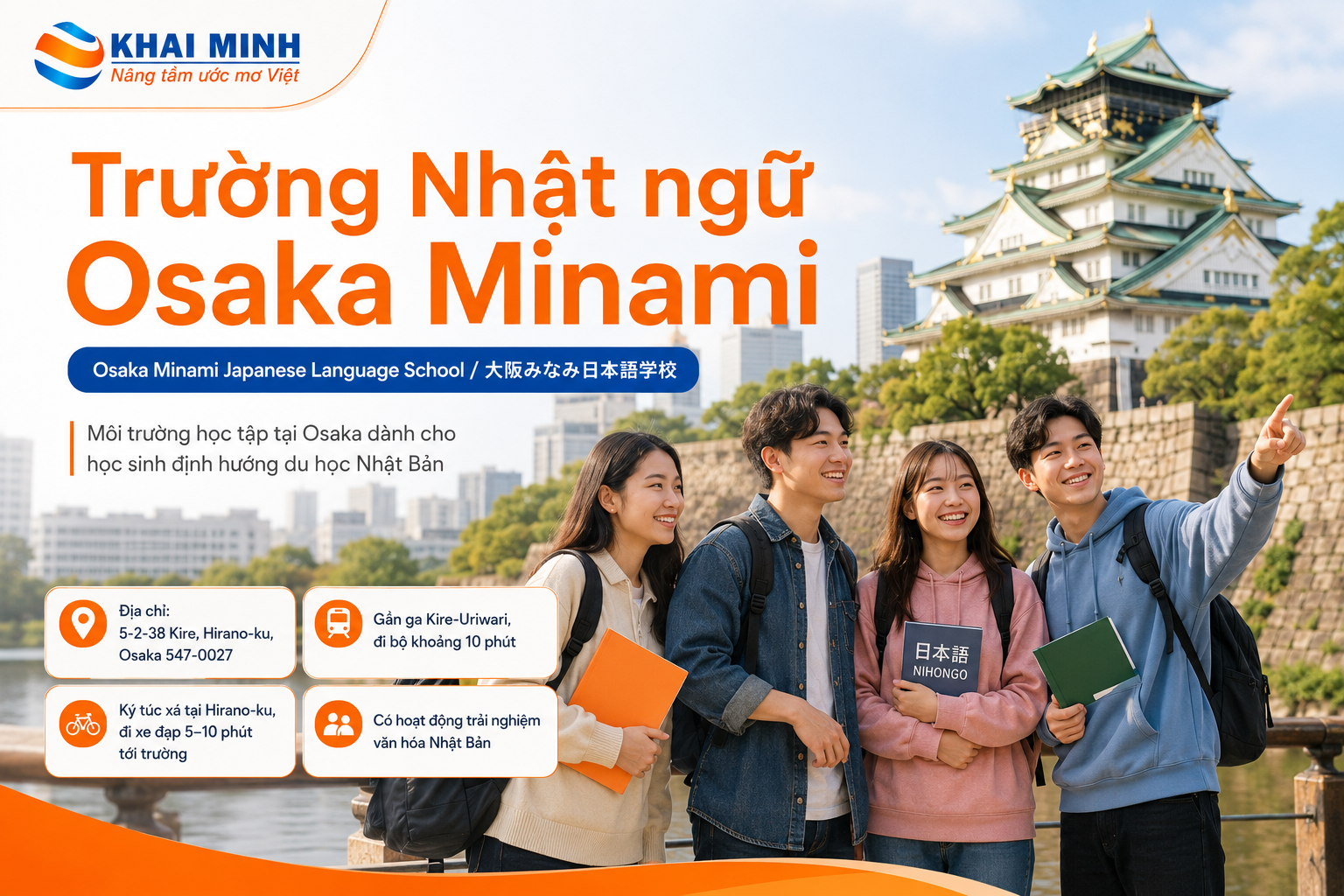 Trường Nhật ngữ Osaka Minami: học phí, tuyển sinh và lộ trình du học