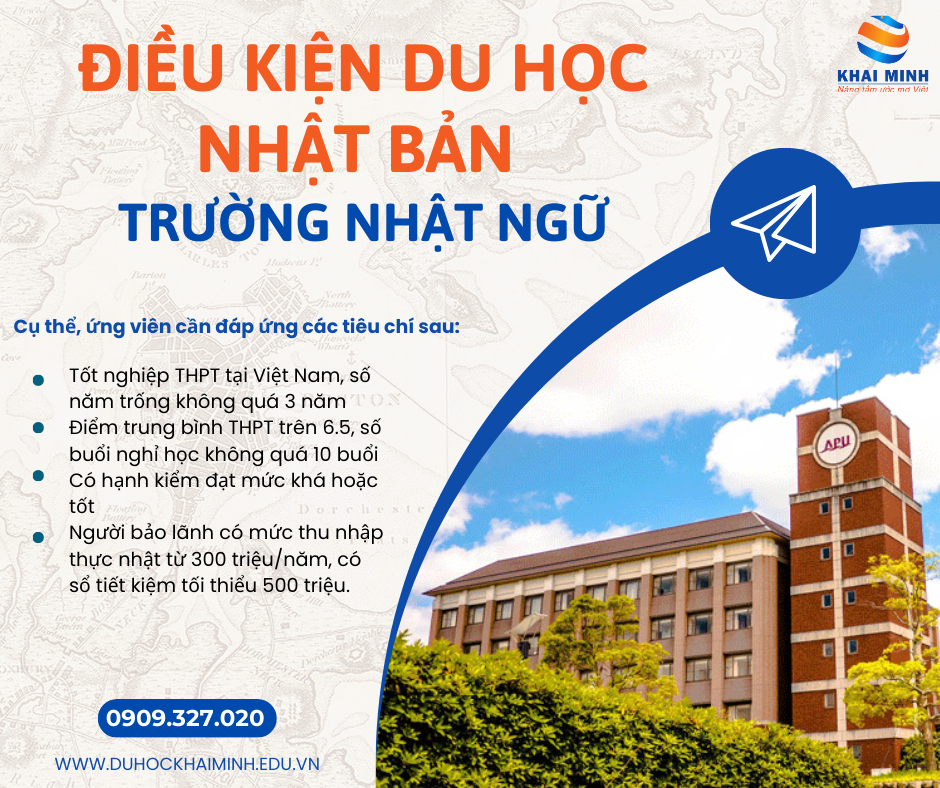 Điều kiện du học Nhật Bản  TRƯỜNG NHẬT NGỮ
