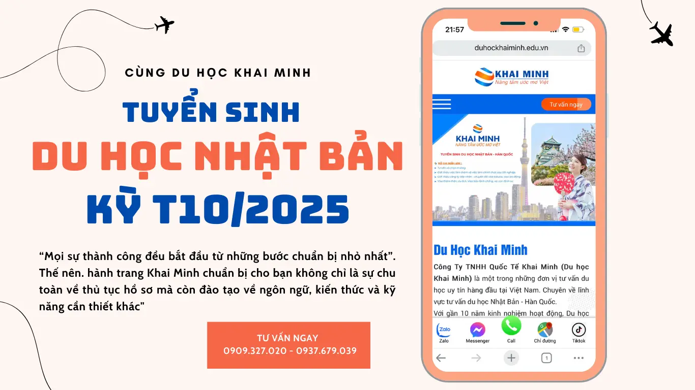 TUYỂN SINH DU HỌC NHẬT BẢN THÁNG 10/2025