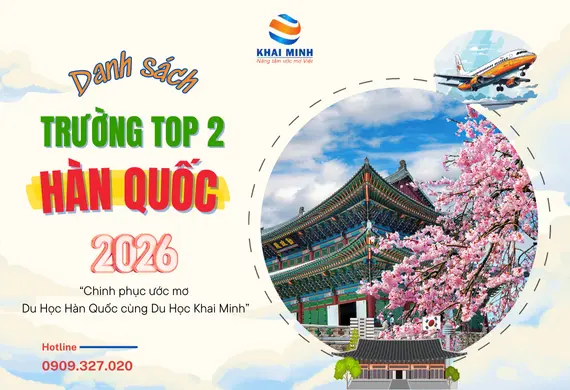Danh sách các trường Top 2 du học Hàn Quốc 2026